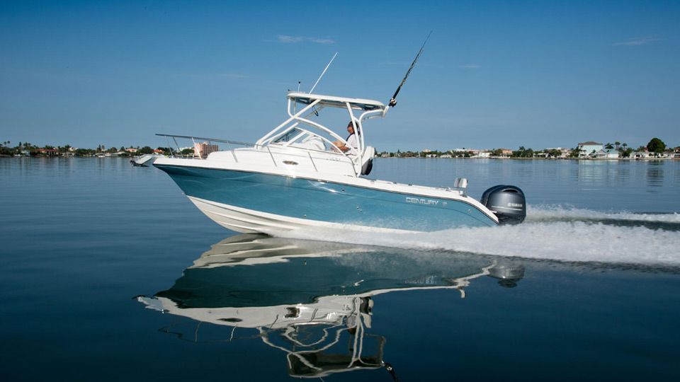 fishing boat with top