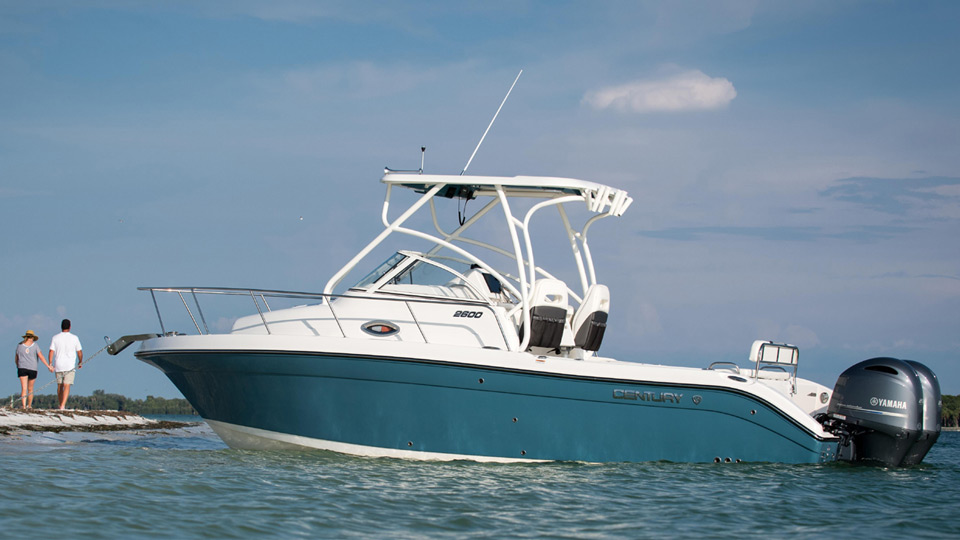 a good fishing boat with sun shade